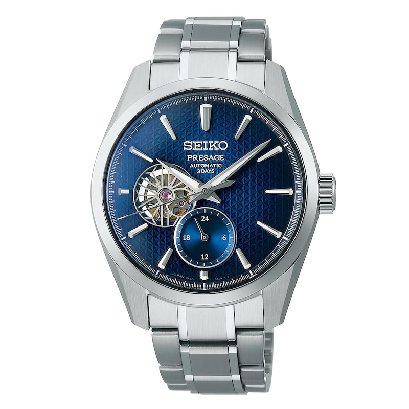 Main Image 1 of Seiko Presage 'Ao' Sharp Edged Open Heart Men's Bracelet Watch