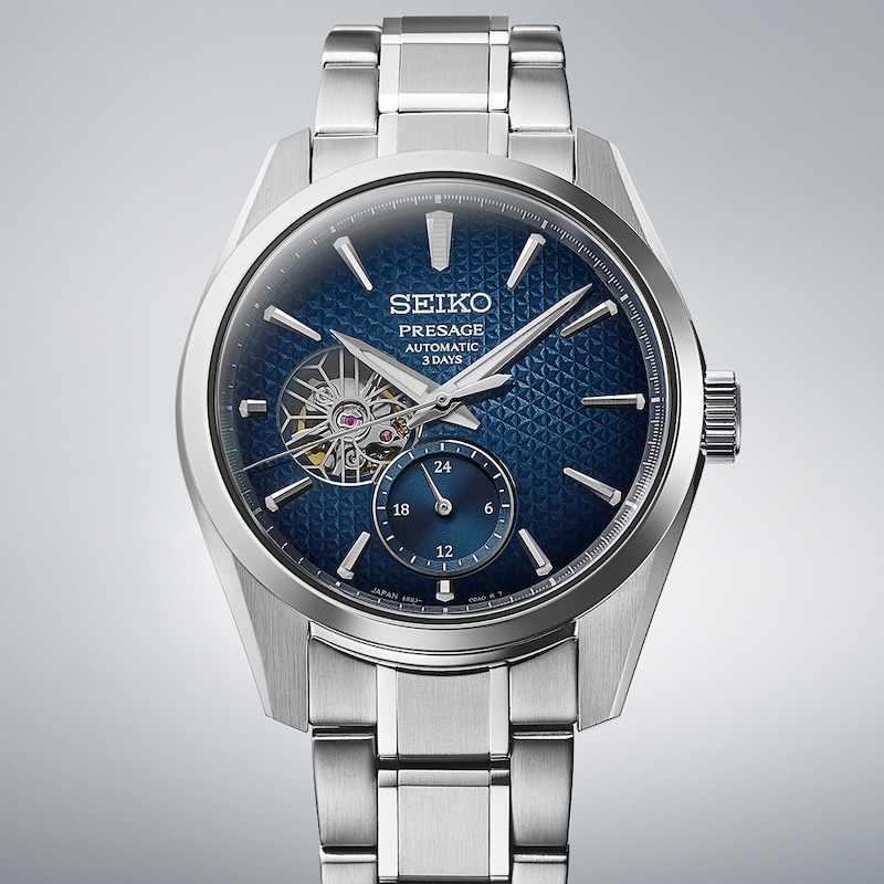 Main Image 2 of Seiko Presage 'Ao' Sharp Edged Open Heart Men's Bracelet Watch