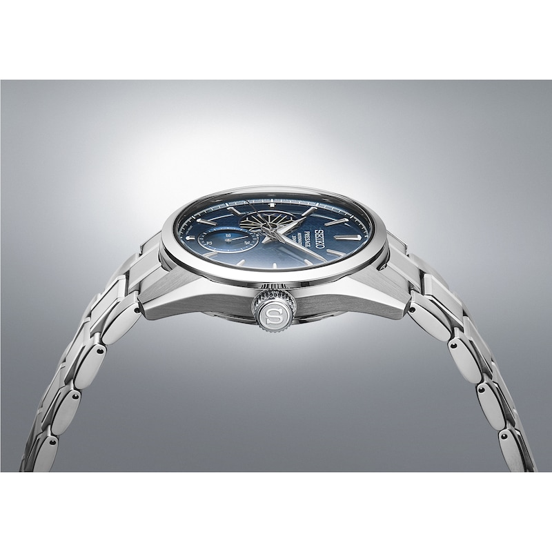Main Image 4 of Seiko Presage 'Ao' Sharp Edged Open Heart Men's Bracelet Watch