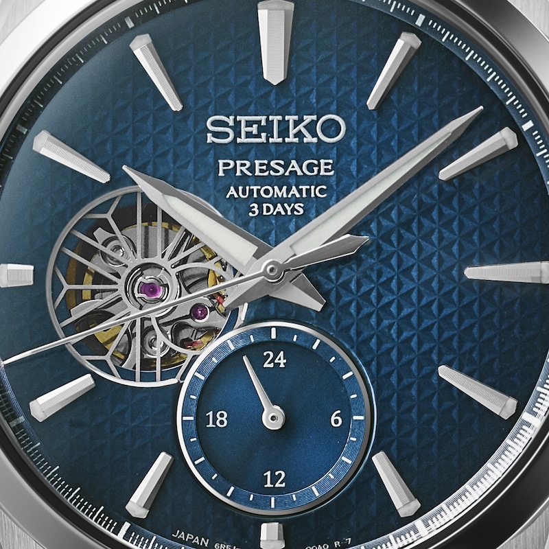Main Image 5 of Seiko Presage 'Ao' Sharp Edged Open Heart Men's Bracelet Watch