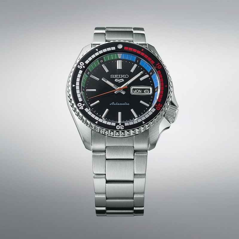 Main Image 2 of Seiko 5 Sports Men's Black Dial Stainless Steel Bracelet Watch