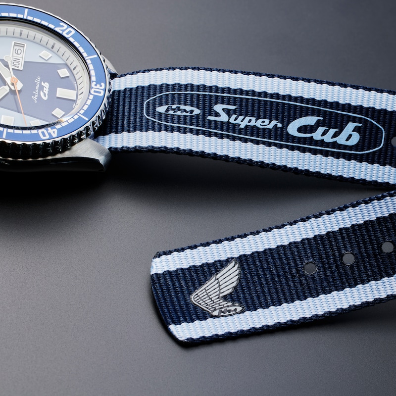 Seiko 5 Sports Honda Super Club Limited Edition Men's Blue Stripe Nylon Strap Watch