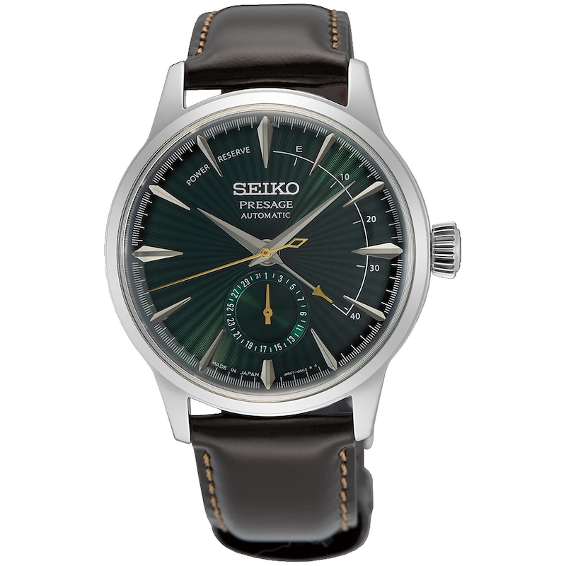 Seiko Men's Presage Mockingbird Brown Leather Strap Watch