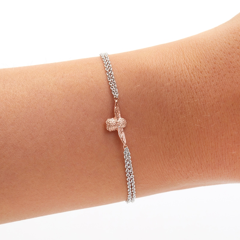 Main Image 5 of Olivia Burton Grey Leather Strap Watch & Two Tone Bee Bracelet Gift Set