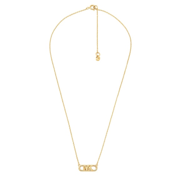 Michael Kors Statement Link Gold Plated Sterling Silver MK Necklace