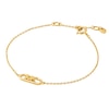 Thumbnail Image 1 of Michael Kors Statement Link Gold Plated Sterling Silver MK Bracelet.