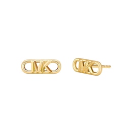 Michael Kors Statement Link Gold Tone Sterling Silver Stud Earrings