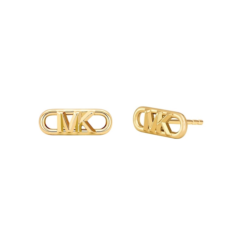 Main Image 1 of Michael Kors Statement Link Gold Tone Sterling Silver Stud Earrings