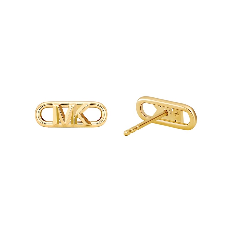 Main Image 2 of Michael Kors Statement Link Gold Tone Sterling Silver Stud Earrings
