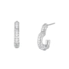 Thumbnail Image 1 of Michael Kors Love Sterling Silver Cubic Zirconia Heart Hoop Earrings