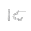 Thumbnail Image 2 of Michael Kors Love Sterling Silver Cubic Zirconia Heart Hoop Earrings