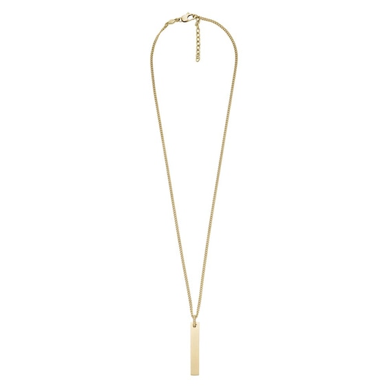 Fossil Drew Mens Gold Tone Stainless Steel Chain Necklace