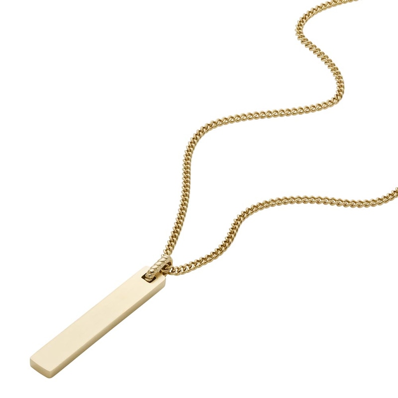 Main Image 3 of Fossil Drew Men's Gold Tone Stainless Steel Chain Necklace