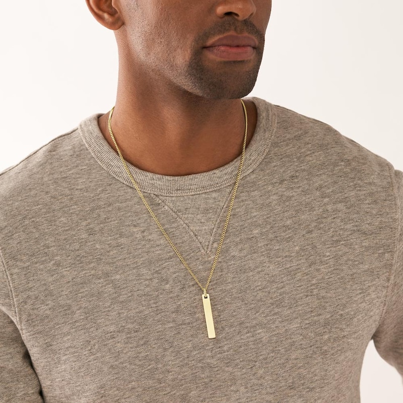 Main Image 4 of Fossil Drew Men's Gold Tone Stainless Steel Chain Necklace