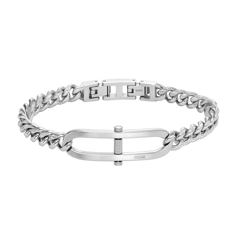 Main Image 1 of Fossil Heritage Men's D-Link Stainless Steel 7" Chain Bracelet