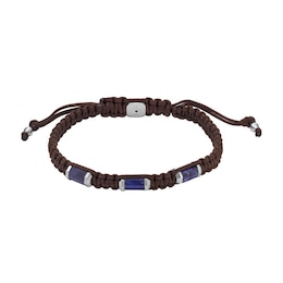 Fossil All Stacked Up Men's Sodalite Station Bracelet