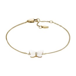 Fossil Radiant Wing Mother of Pearl Butterfly Chain Bracelet