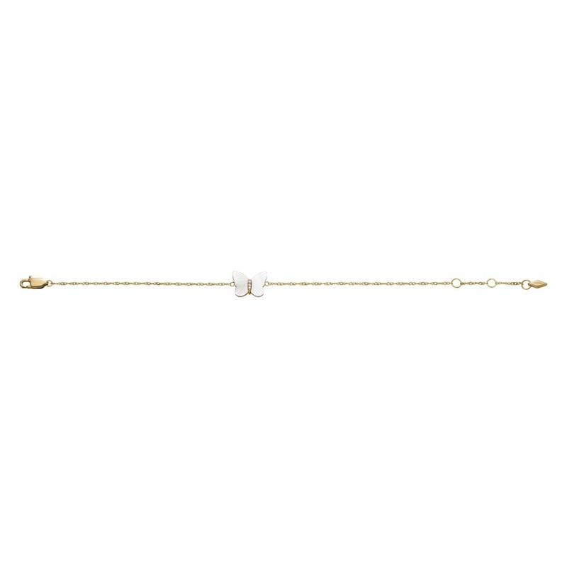 Main Image 3 of Fossil Radiant Wing Mother of Pearl Butterfly Chain Bracelet
