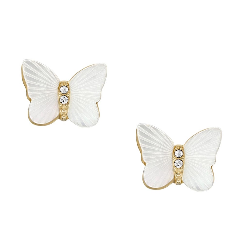 Fossil Radiant Wings Mother of Pearl Butterfly Earrings