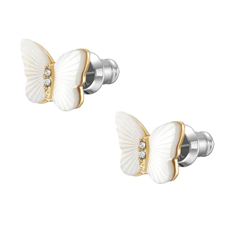 Fossil Radiant Wings Mother of Pearl Butterfly Earrings