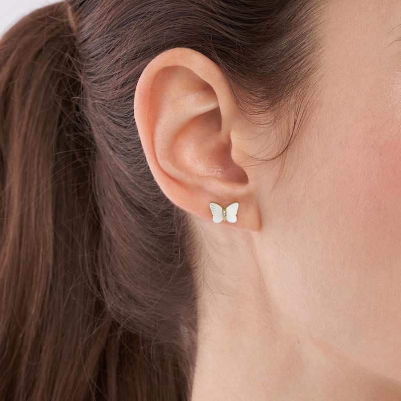 Main Image 3 of Fossil Radiant Wings Mother of Pearl Butterfly Earrings