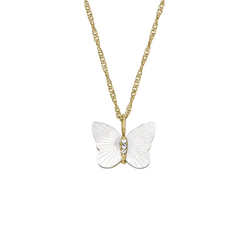 Main Image 2 of Fossil Radiant Wings Mother of Pearl Butterfly Necklace