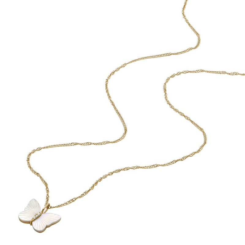 Main Image 3 of Fossil Radiant Wings Mother of Pearl Butterfly Necklace