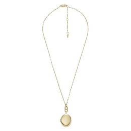 Fossil Locket Collection Gold Tone Chain Locket Pendant