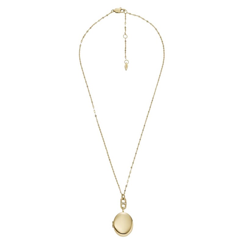 Main Image 1 of Fossil Locket Collection Gold Tone Chain Locket Pendant