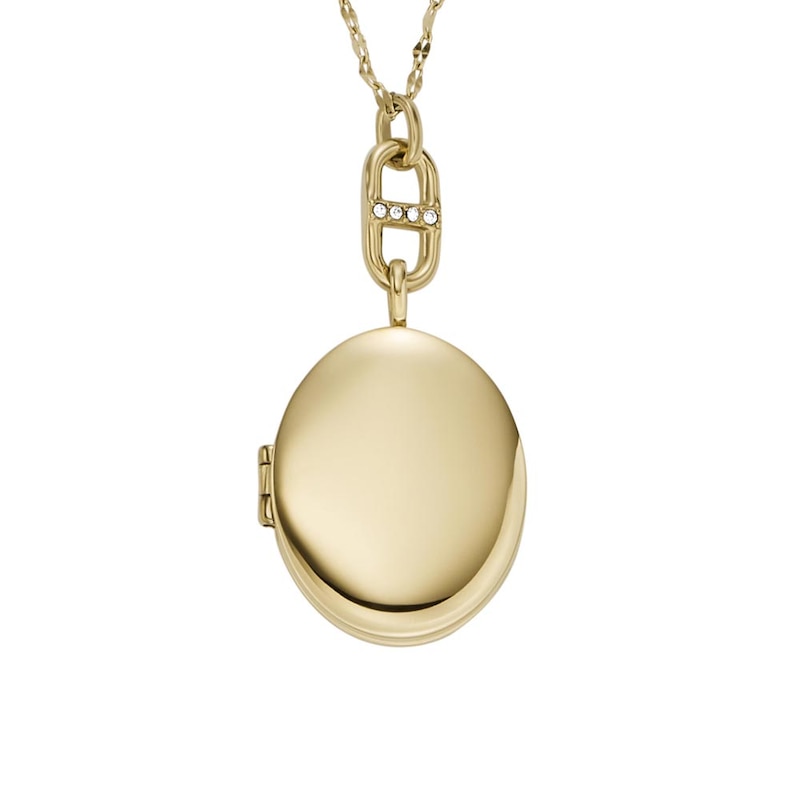 Main Image 2 of Fossil Locket Collection Gold Tone Chain Locket Pendant