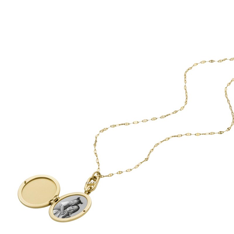 Main Image 3 of Fossil Locket Collection Gold Tone Chain Locket Pendant
