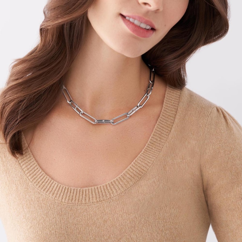 Main Image 3 of Fossil Heritage D-Link Stainless Steel Chain Necklace