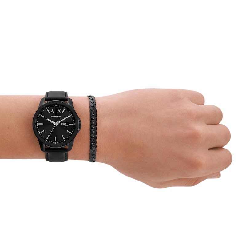 Main Image 4 of Armani Exchange Men's Black Watch & Bracelet Gift Set