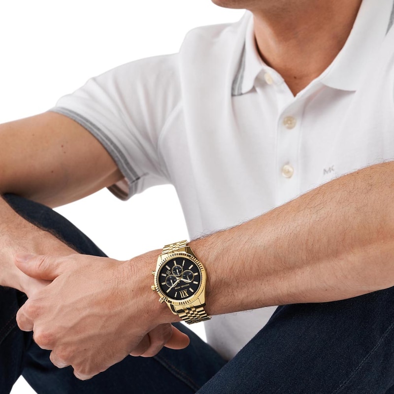 Main Image 4 of Michael Kors Lexington Men's Gold Tone Bracelet Watch