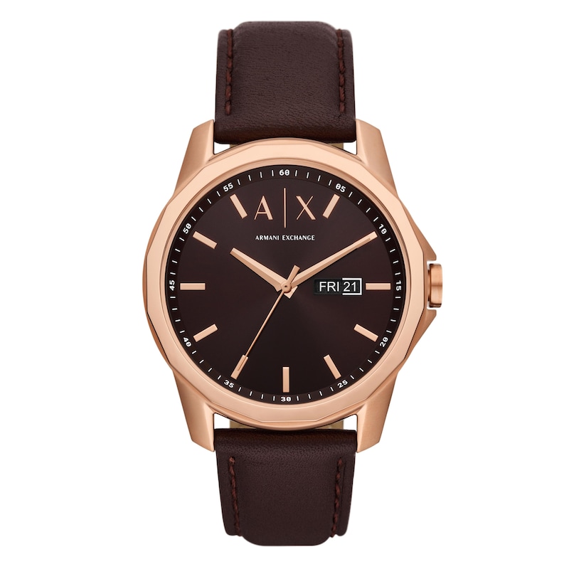 Main Image 1 of Armani Exchange Men's Brown Leather Strap Watch