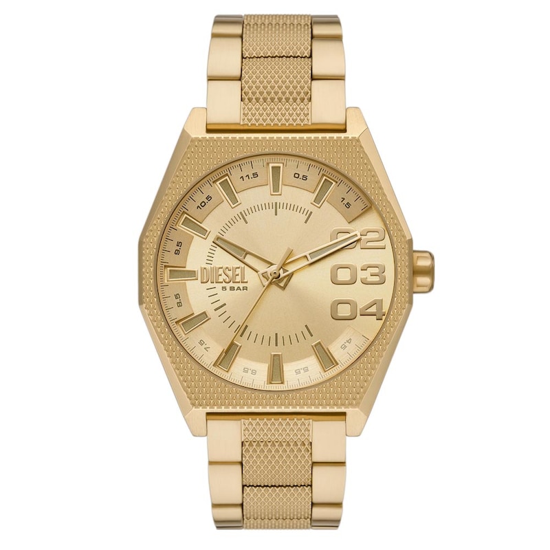 Diesel Scraper Men's Gold Tone Bracelet Watch