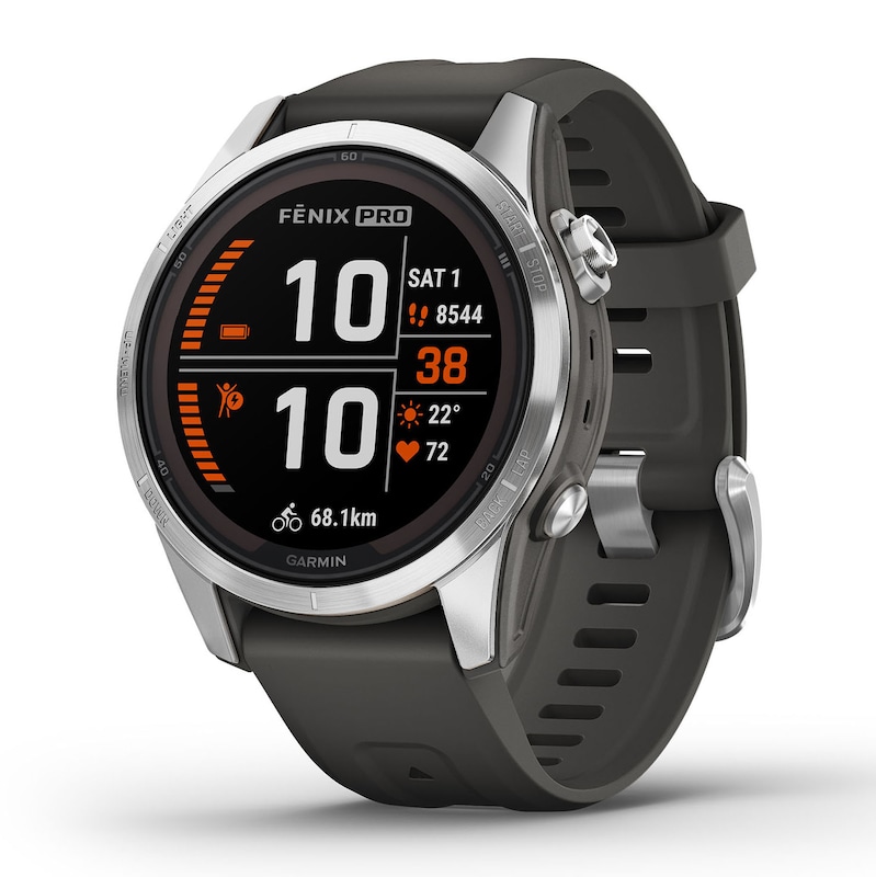 Garmin Fenix 7S Pro Solar 30mm Graphite Strap Smartwatch | H.Samuel