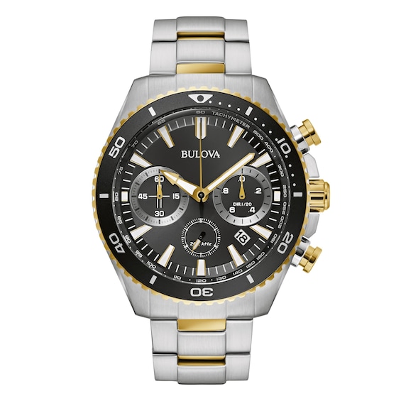 Bulova High Precision Chronograph Mens Two-Tone Stainless St