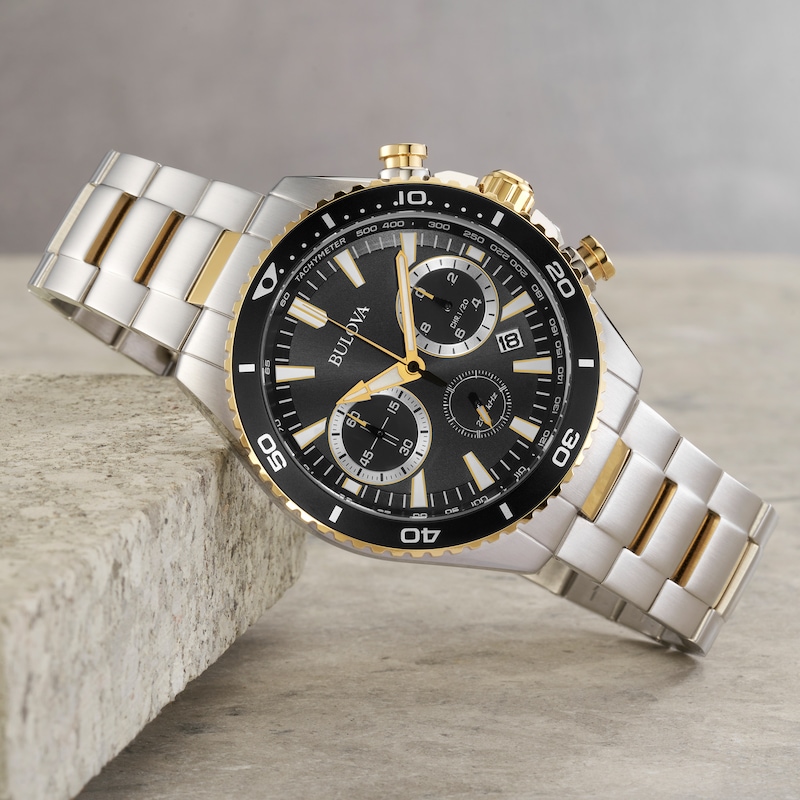 Main Image 4 of Bulova High Precision Chronograph Men's Two-Tone Stainless Steel Bracelet Watch