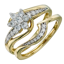 Perfect Fit 9ct Yellow Gold 0.50ct Diamond Bridal Set