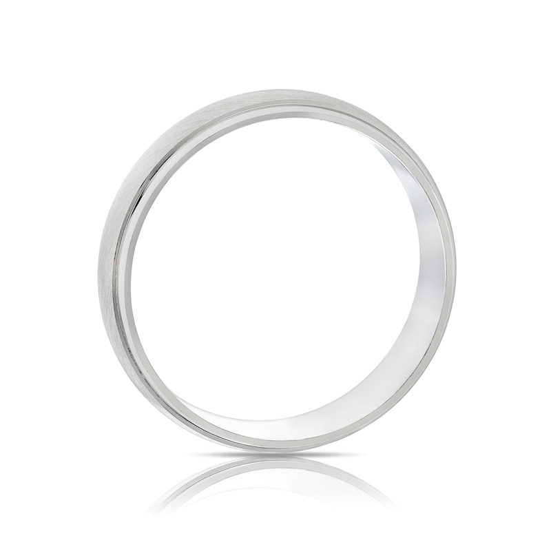 Silver Matt & Polished Finish 6mm Court Ring