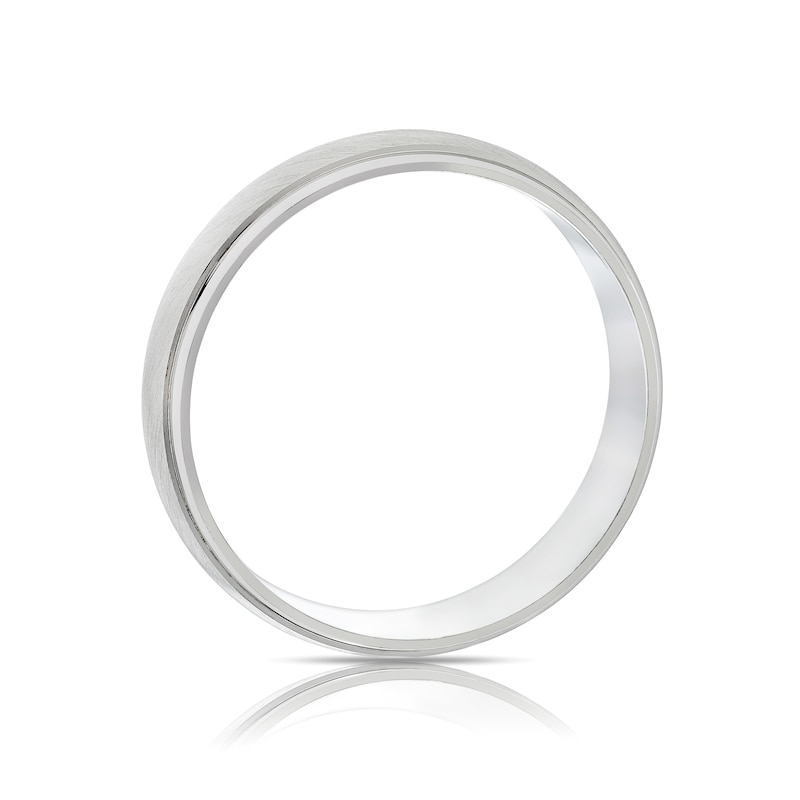 Main Image 3 of Sterling Silver Matt & Polished Finish 6mm Court Ring