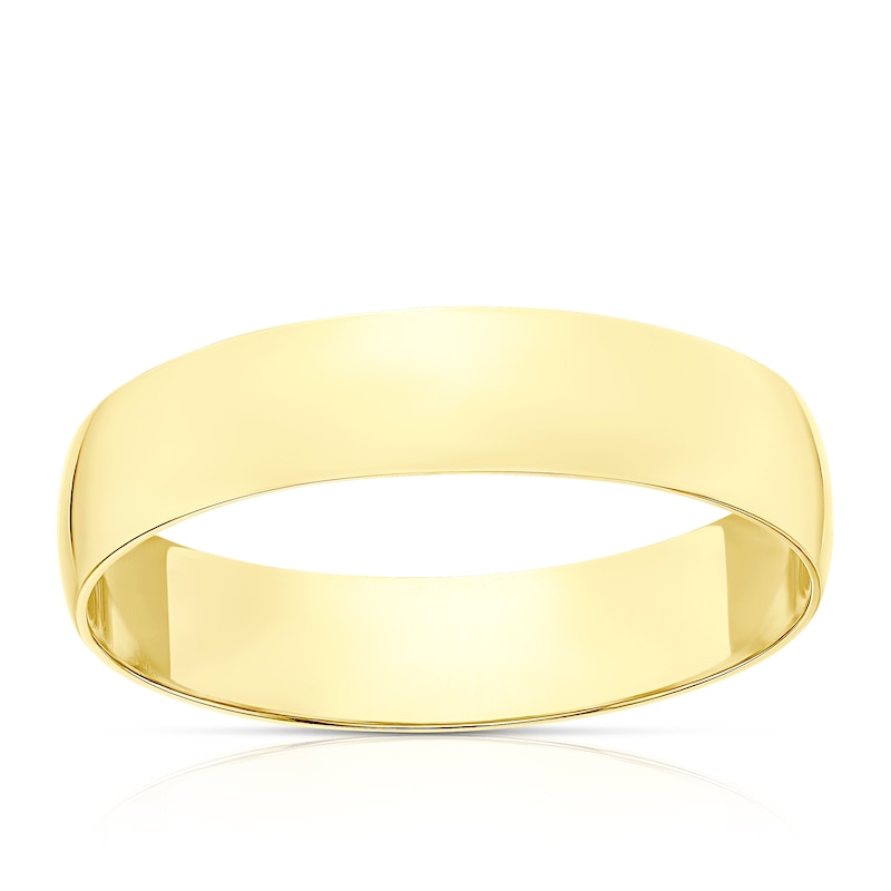 Main Image 1 of 18ct Yellow Gold 4mm Heavy D Shape Ring