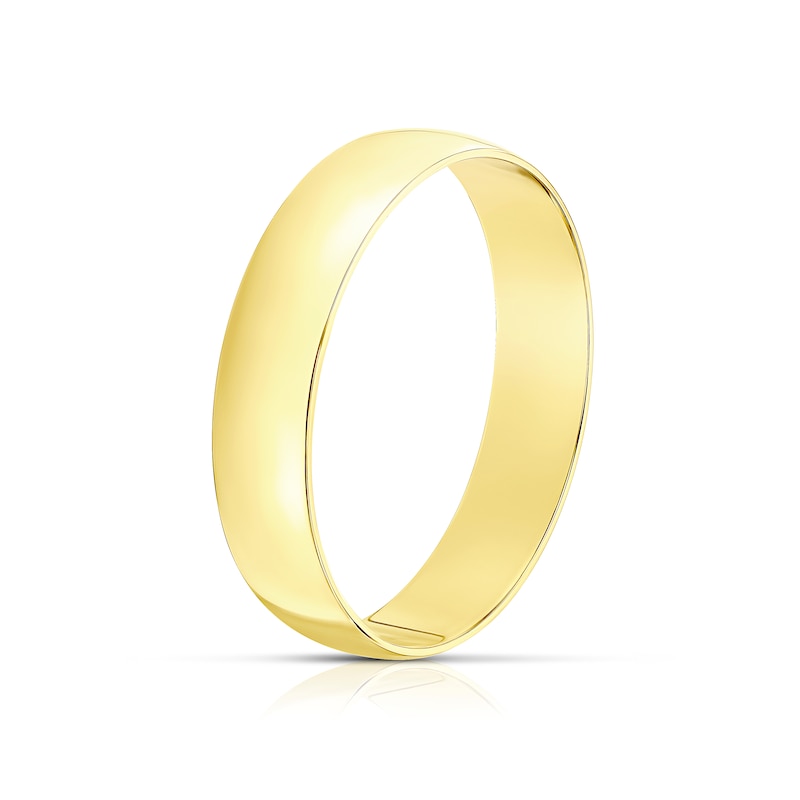 Main Image 2 of 18ct Yellow Gold 4mm Heavy D Shape Ring