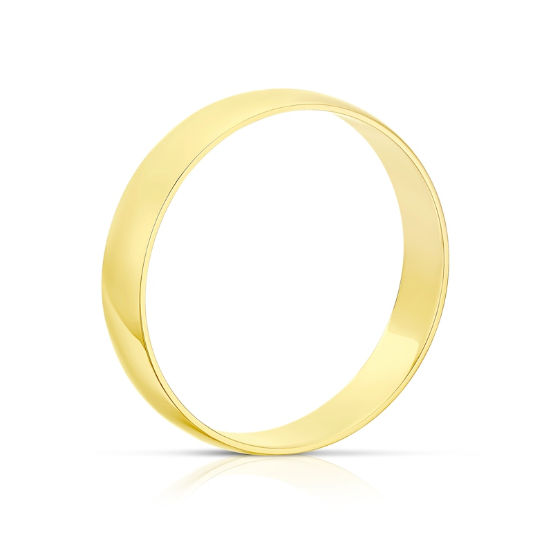 Main Image 3 of 18ct Yellow Gold 4mm Heavy D Shape Ring