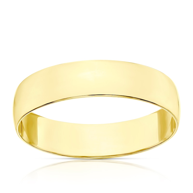 18ct Yellow Gold 5mm Heavy D Shape Ring