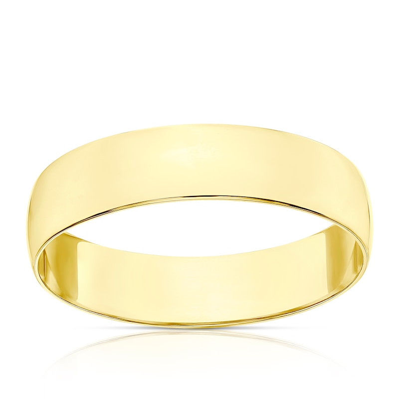 Main Image 1 of 18ct Yellow Gold 5mm Heavy D Shape Ring