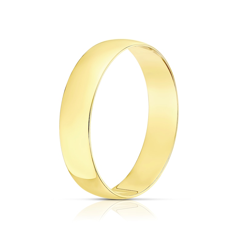 Main Image 2 of 18ct Yellow Gold 5mm Heavy D Shape Ring