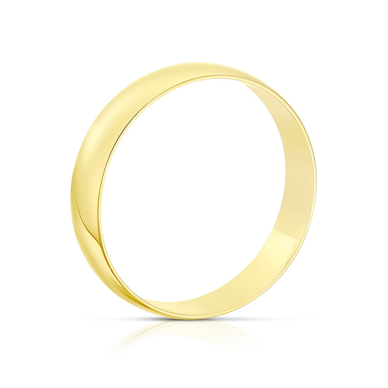 Main Image 3 of 18ct Yellow Gold 5mm Heavy D Shape Ring