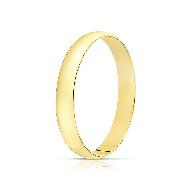 Main Image 2 of 9ct Yellow Gold 3mm Heavy D Shape Ring
